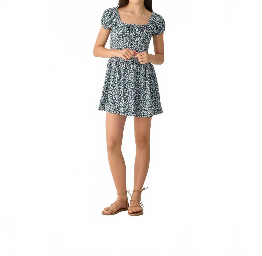 NEW RYLEE + CRU alex mini dress in navy floral